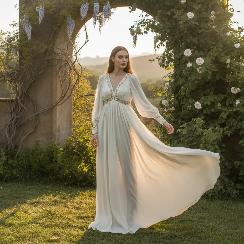 Top 15 Backyard Wedding Dresses That Are Pinterest Favourites Right Now 14 Flowing maxi grecian goddess backyard wedding dress.