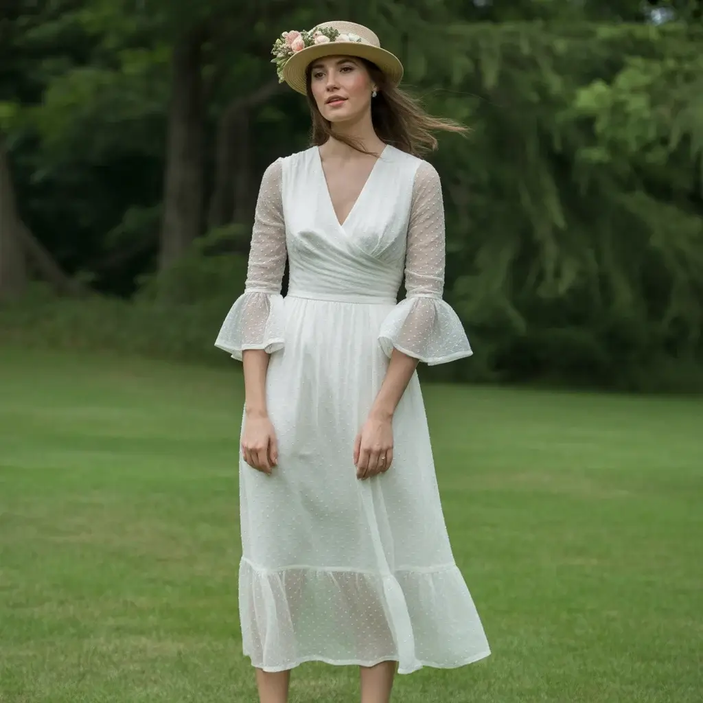 Garden Party Midi with Bell Sleeves