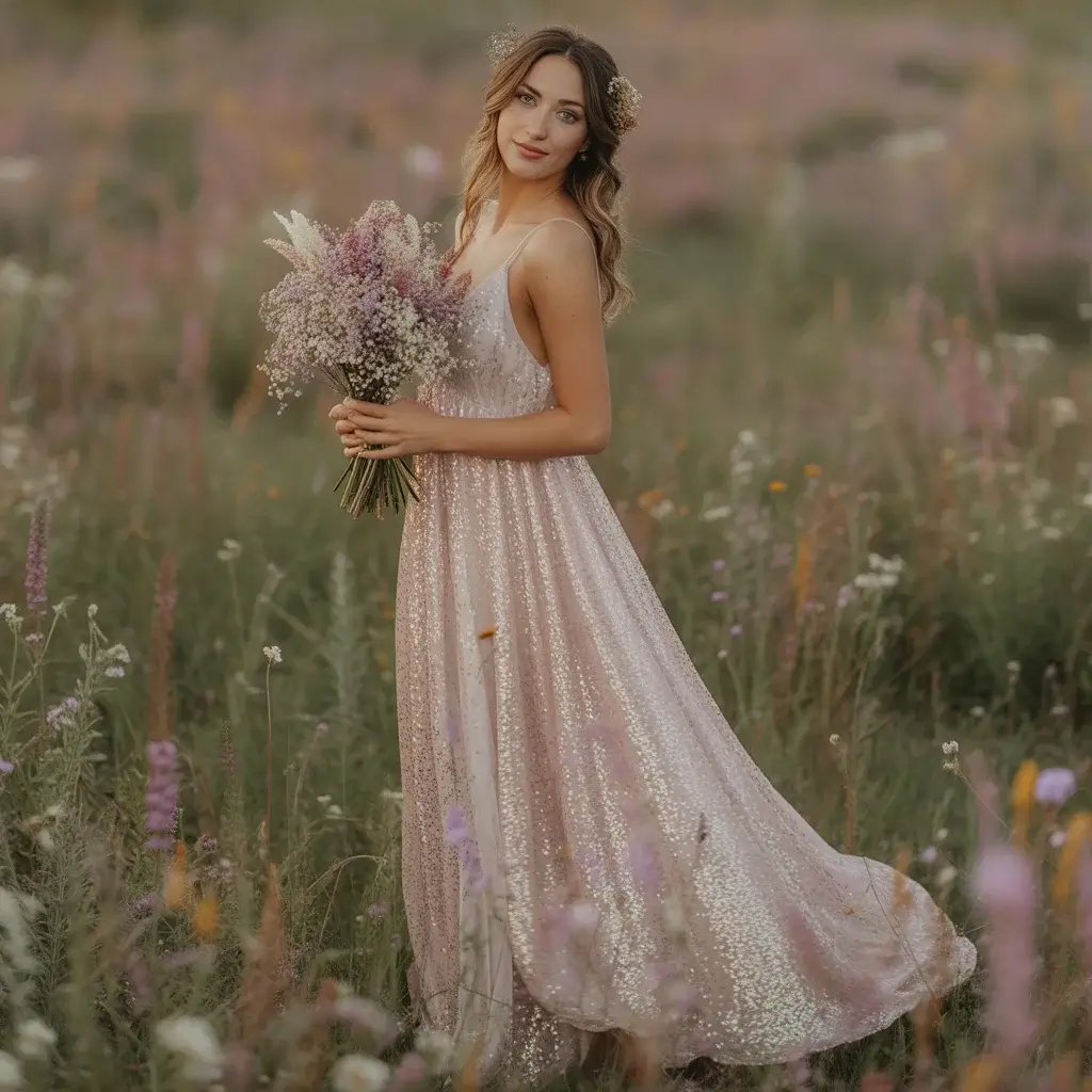 Glittery Bohemian Maxi Dress