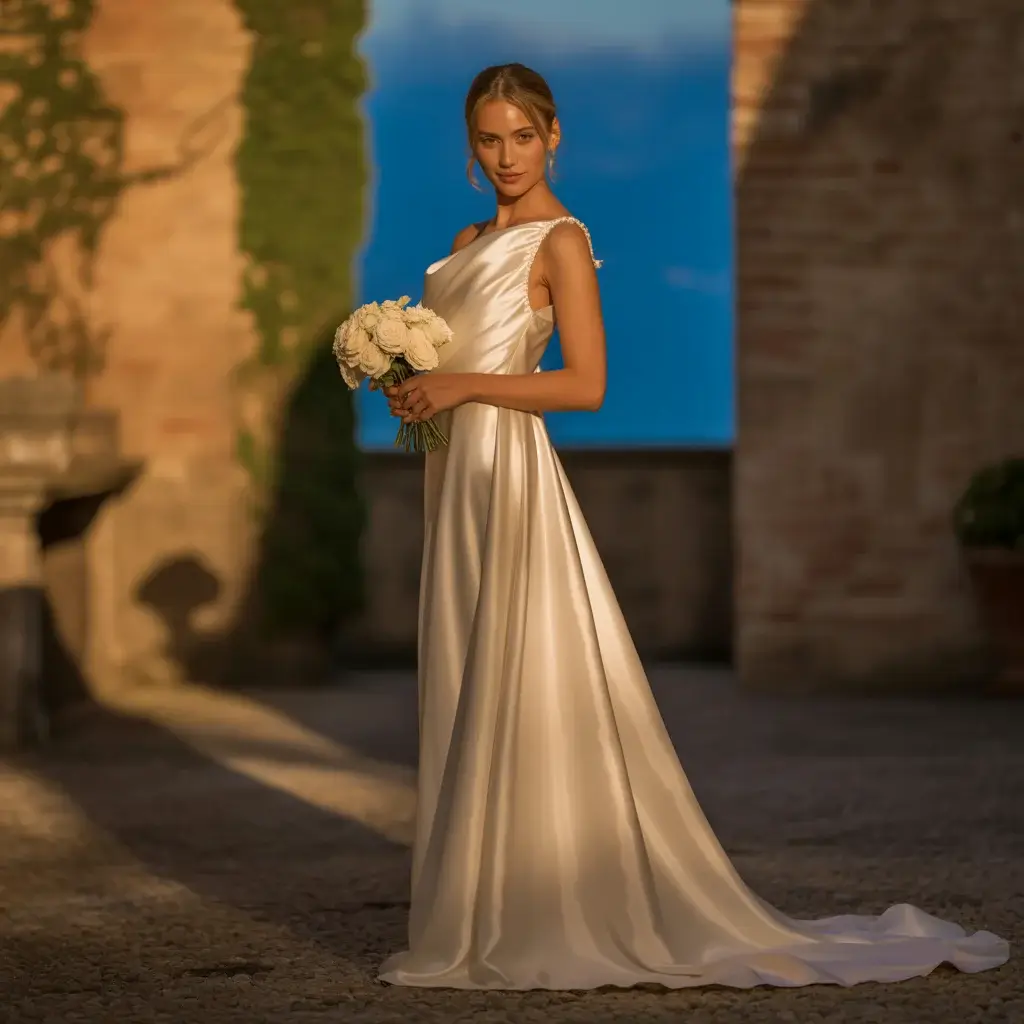 Grecian Draped One Shoulder Style
