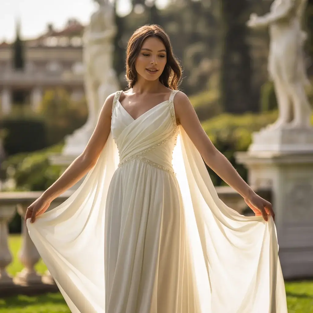 Grecian Goddess Draping Dress