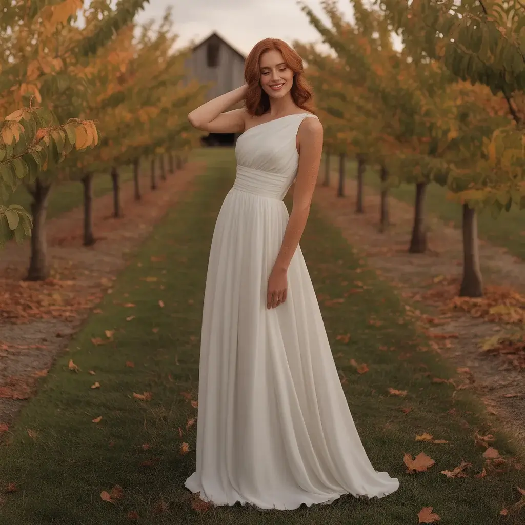 Grecian-Inspired One-Shoulder Gown