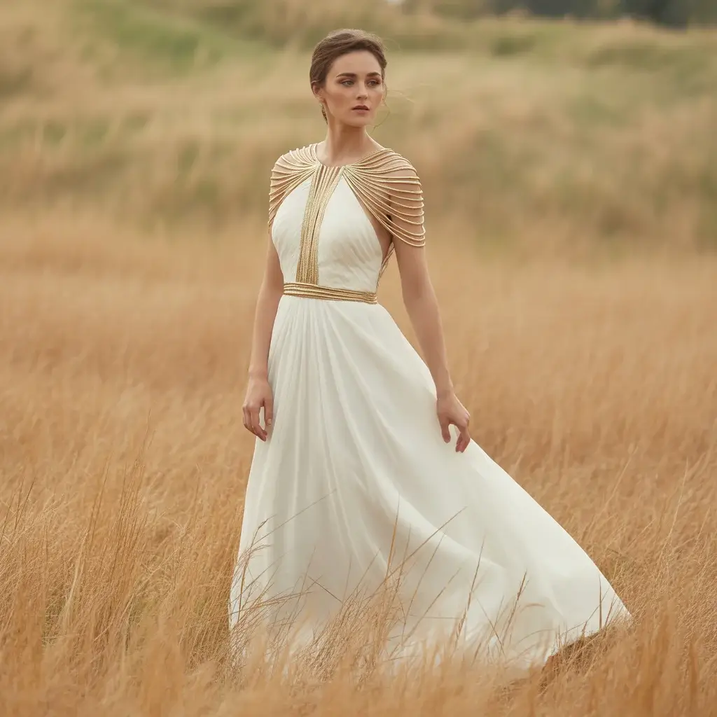 green emerald velvet dress Vermeil Lace Embellished Gold A-line Wedding Dress by Claire Pettibone main image 0