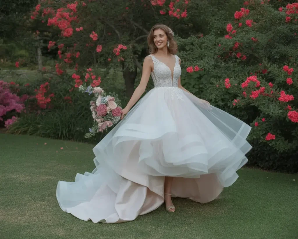 High-Low Hemline with Tulle Layers