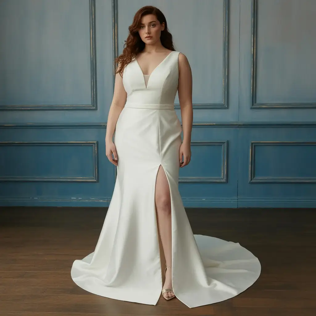Top 17 Plus Size Mermaid Dresses That Are Trending Right Now 13 High slit modern edge mermaid dress plus size