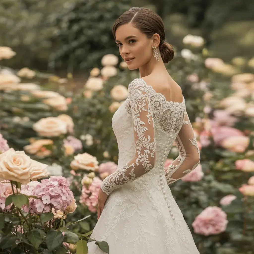 Top 15 Boat Neck Bridal Gowns Trending on Pinterest 11 Illusion Sleeve Magic Gown