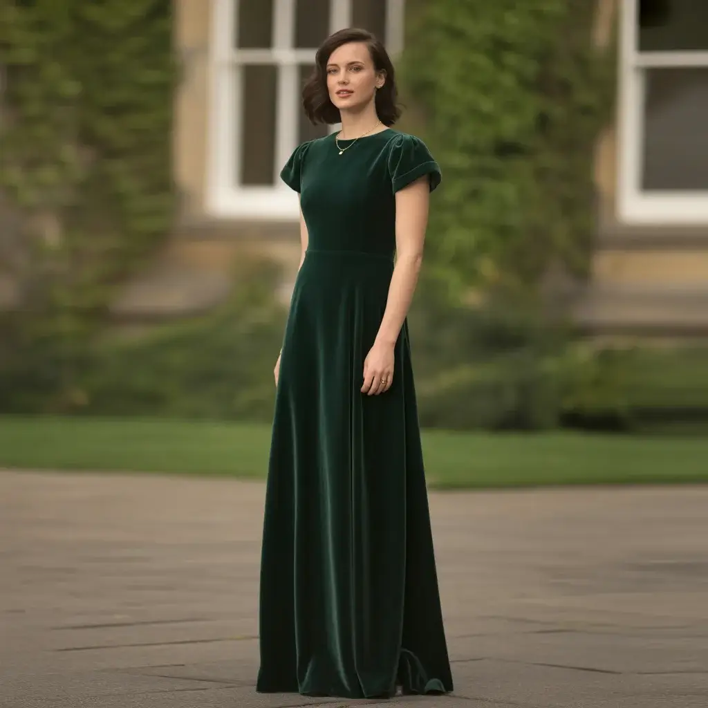 green emerald velvet dress Dark Green Velvet Strapless Slit Bridesmaid Dress main image 1