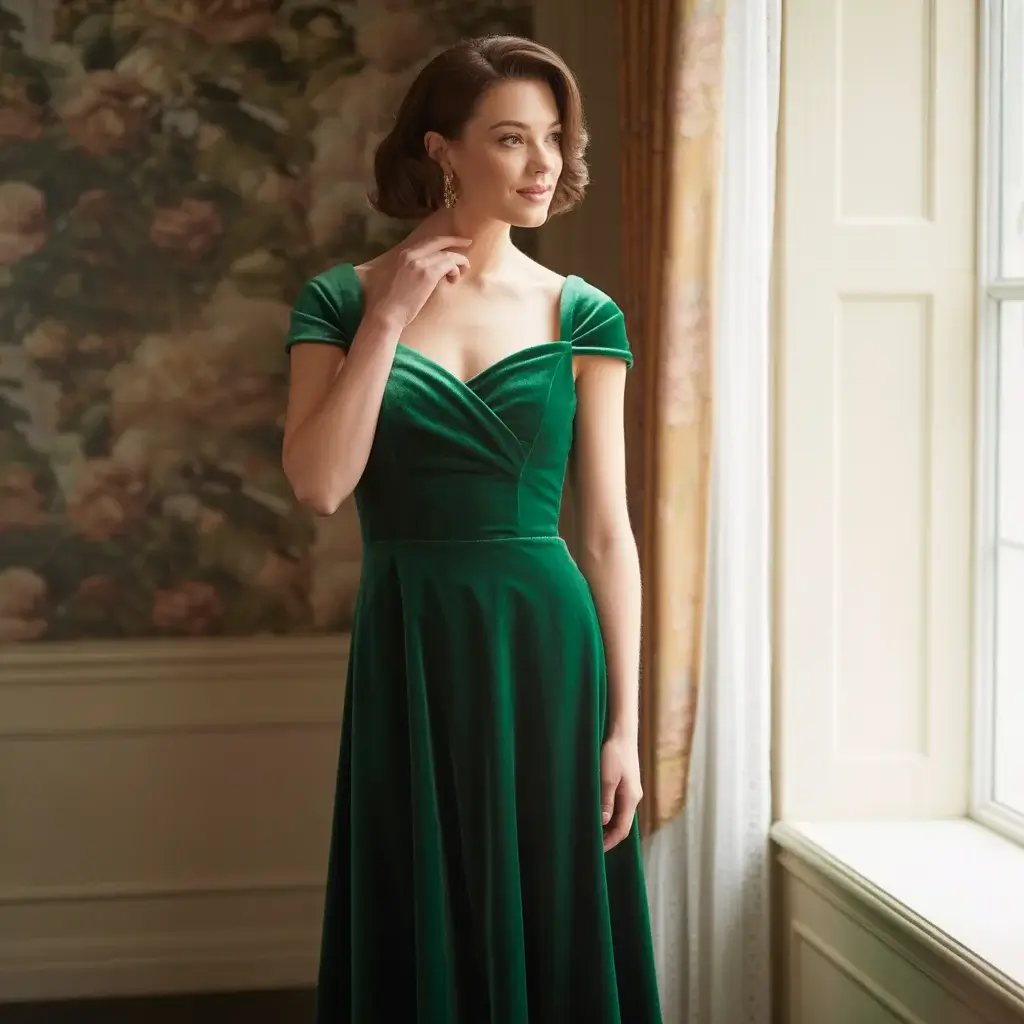 green emerald velvet dress Kelly Green Floral Print Cotton Maxi Dress - Floral Dresses main image 1