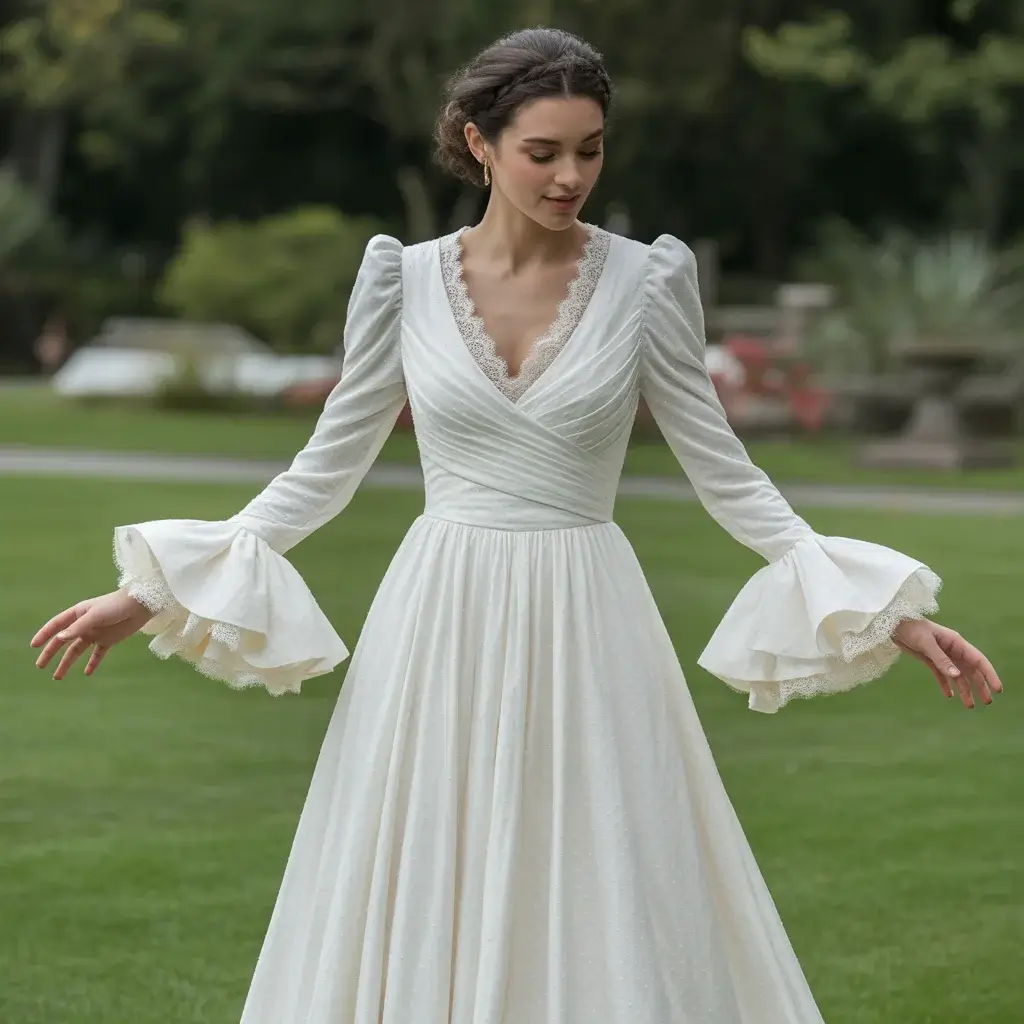Long Sleeve Ruffle Cuff Victorian Romance