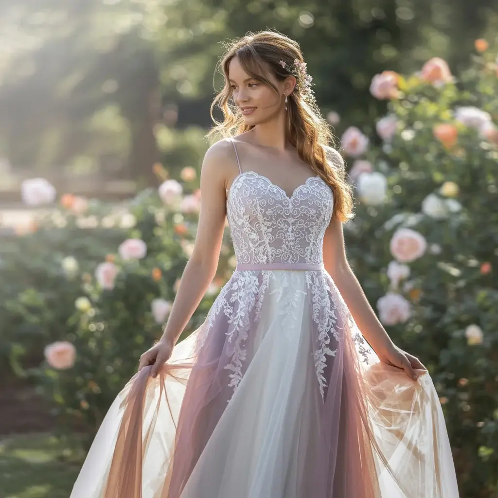 Mauve and White Romance Dress