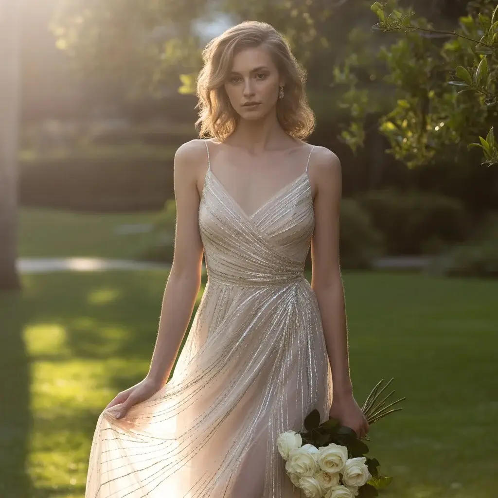 13 Bridal Slip Dresses Every Minimalist Bride Loves 12 Metallic Accent Slip Dress