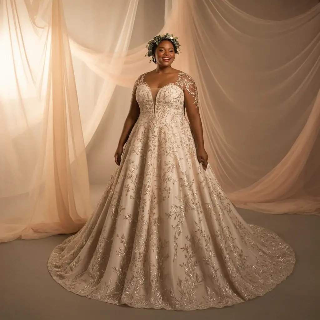 Top 17 Plus Size Mermaid Wedding Dresses Trending on Pinterest 10 Metallic Embroidered Luxury Dress