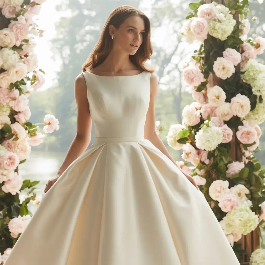 Top 15 Boat Neck Bridal Gowns Trending on Pinterest 12 Mikado Structured Beauty Gown