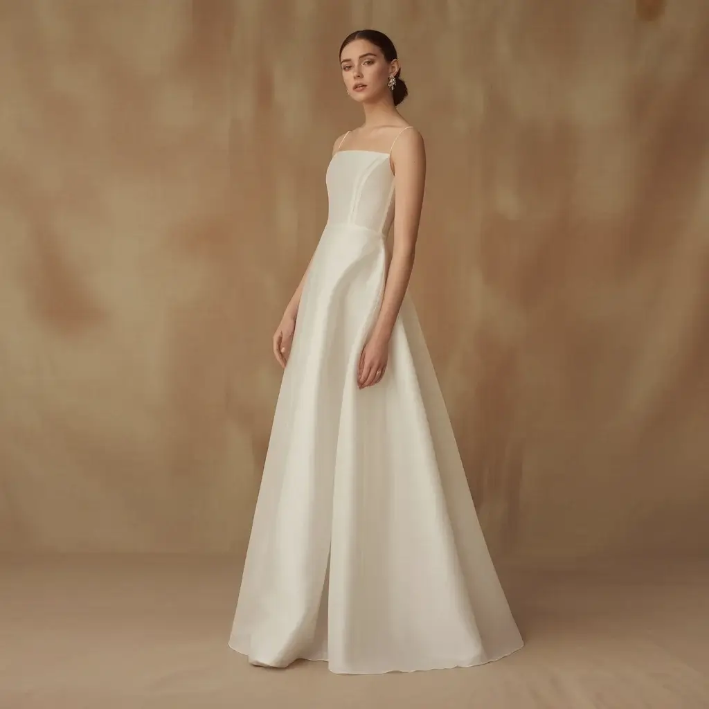 15 Organza Wedding Dresses Trending on Pinterest 4 Minimalist Organza Sheath with Clean Lines