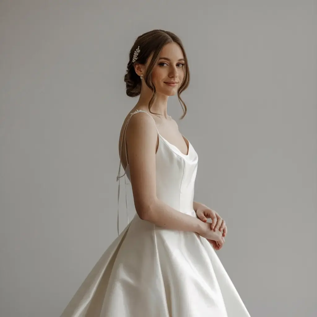 13 Bridal Slip Dresses Every Minimalist Bride Loves 3 Minimalist Satin with Adjustable Straps Dress