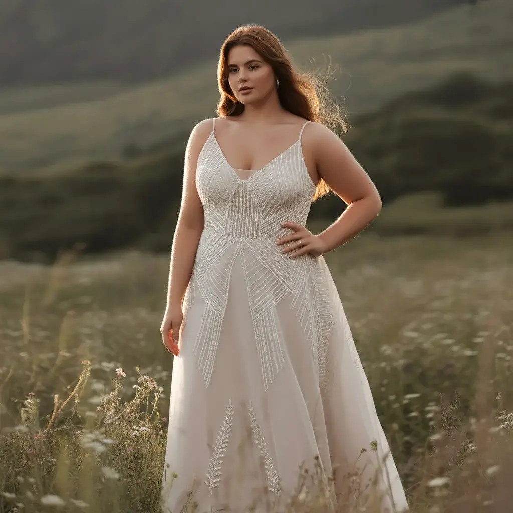 Modern Minimalist with Geometric Lace Wedding Dress