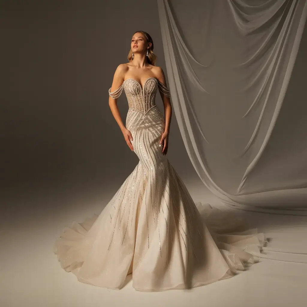 Off-Shoulder Crystal Mermaid