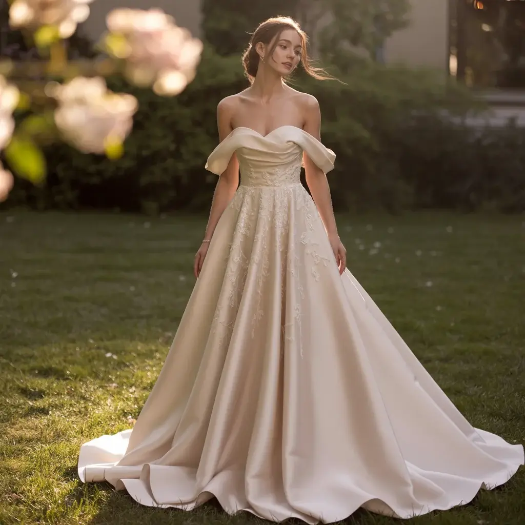 Off shoulder sweetheart neckline