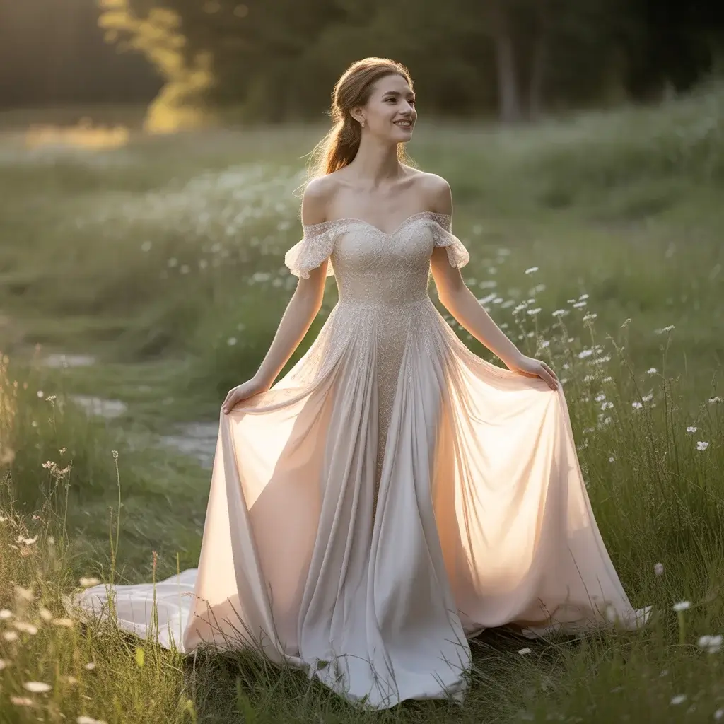 Off-the-Shoulder Goddess Gown
