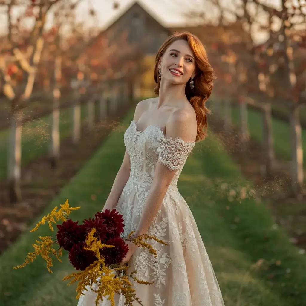 Off-the-Shoulder Lace Romance Gown