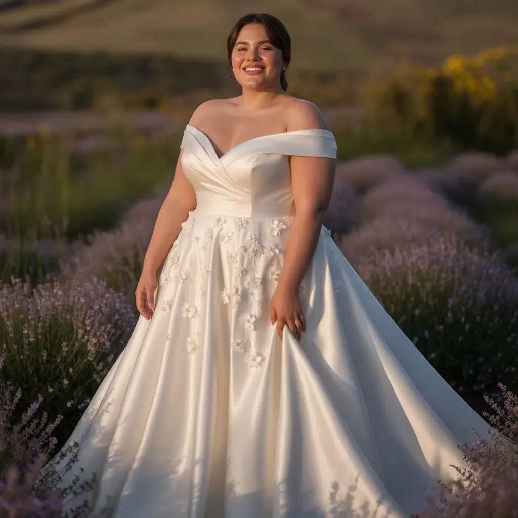 Off-the-Shoulder Satin Ballgown