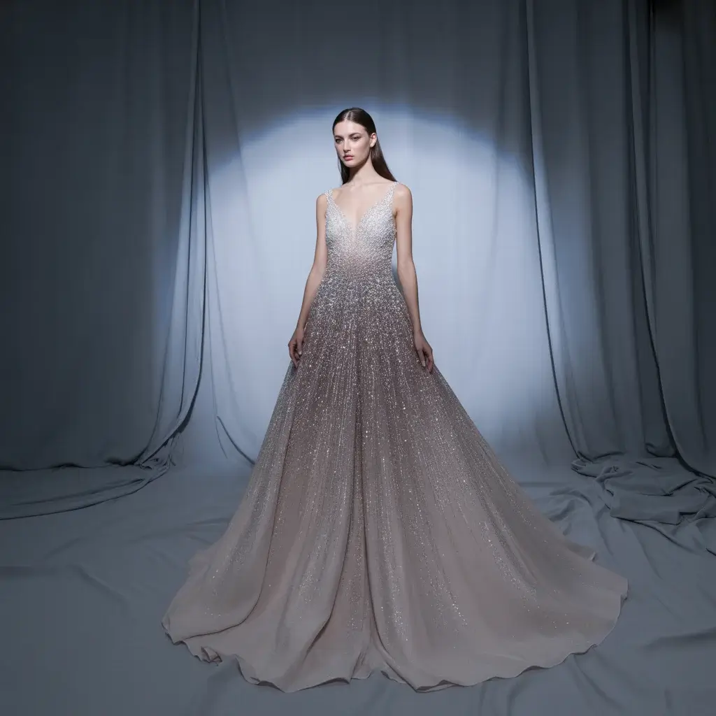 Top 15 Diamond Wedding Dresses That Are Sparkling on Pinterest 10 Ombre Crystal Gradient Wedding Gown With Transitional Sparkle Effect And Contemporary Crystal Artistry