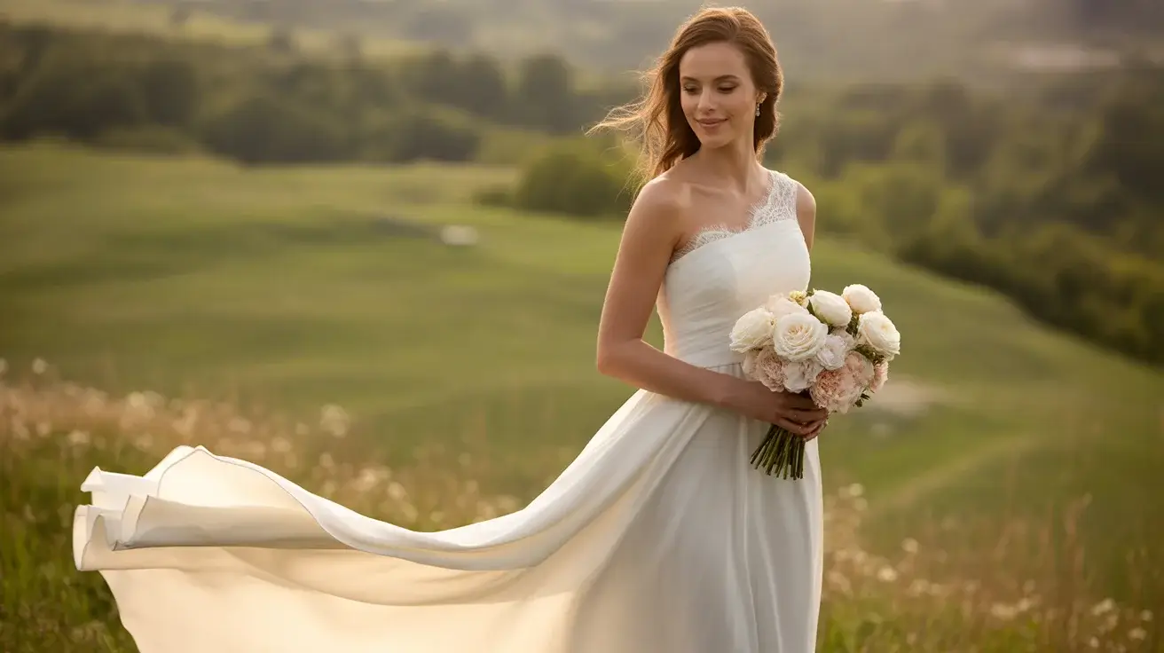 One Shoulder Wedding Dresses Brides Are Saving Right Now