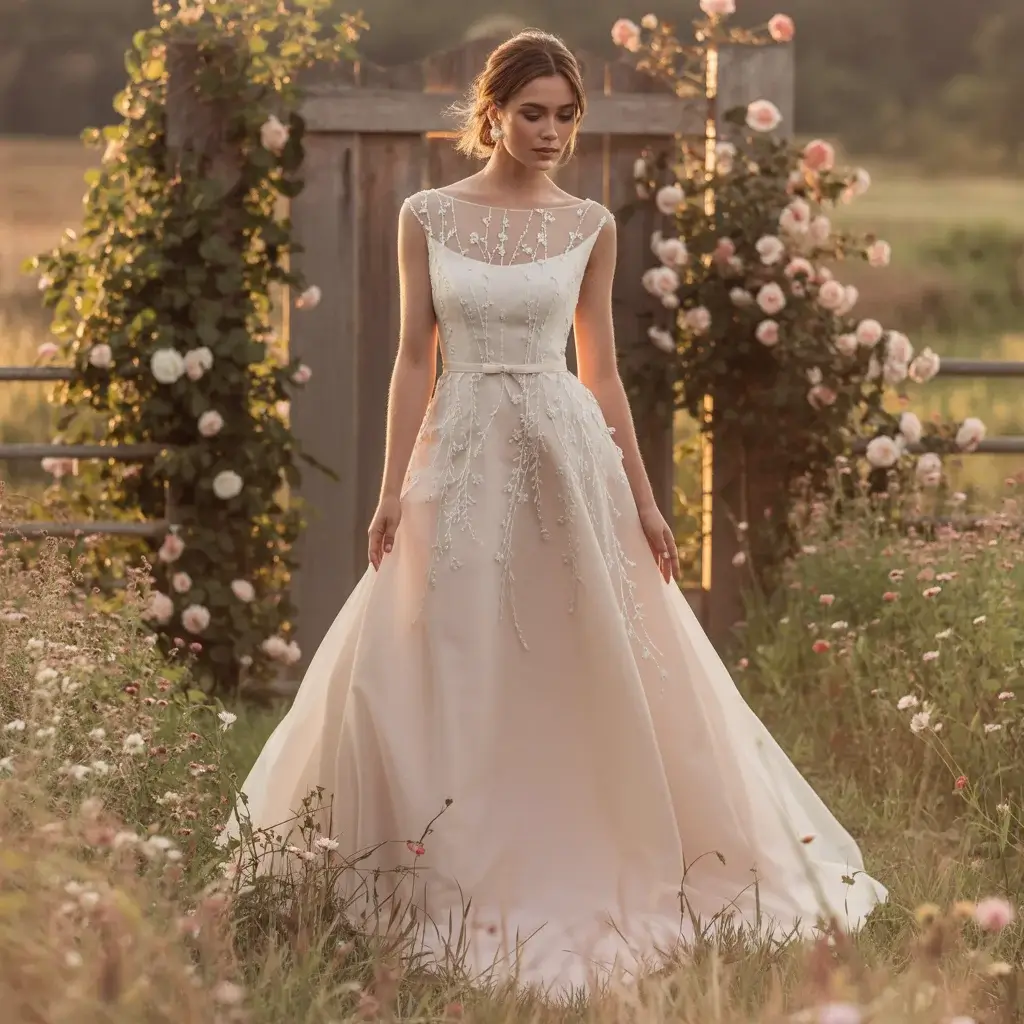 Top 15 Boat Neck Bridal Gowns Trending on Pinterest 15 Organza Textured Romance Gown