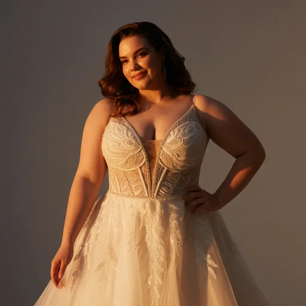 Top 17 Plus Size Mermaid Wedding Dresses Trending on Pinterest 4 Plunging V-Neck Glamour Dress