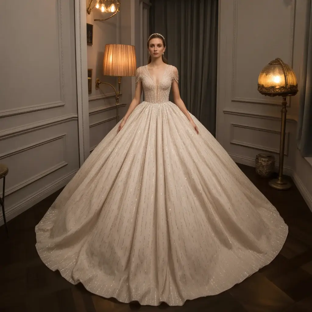 Top 15 Diamond Wedding Dresses That Are Sparkling on Pinterest 5 Rhinestone Princess Ball Gown Wedding Dress With Thousands Of Sparkling Rhinestones And Fairytale Silhouette