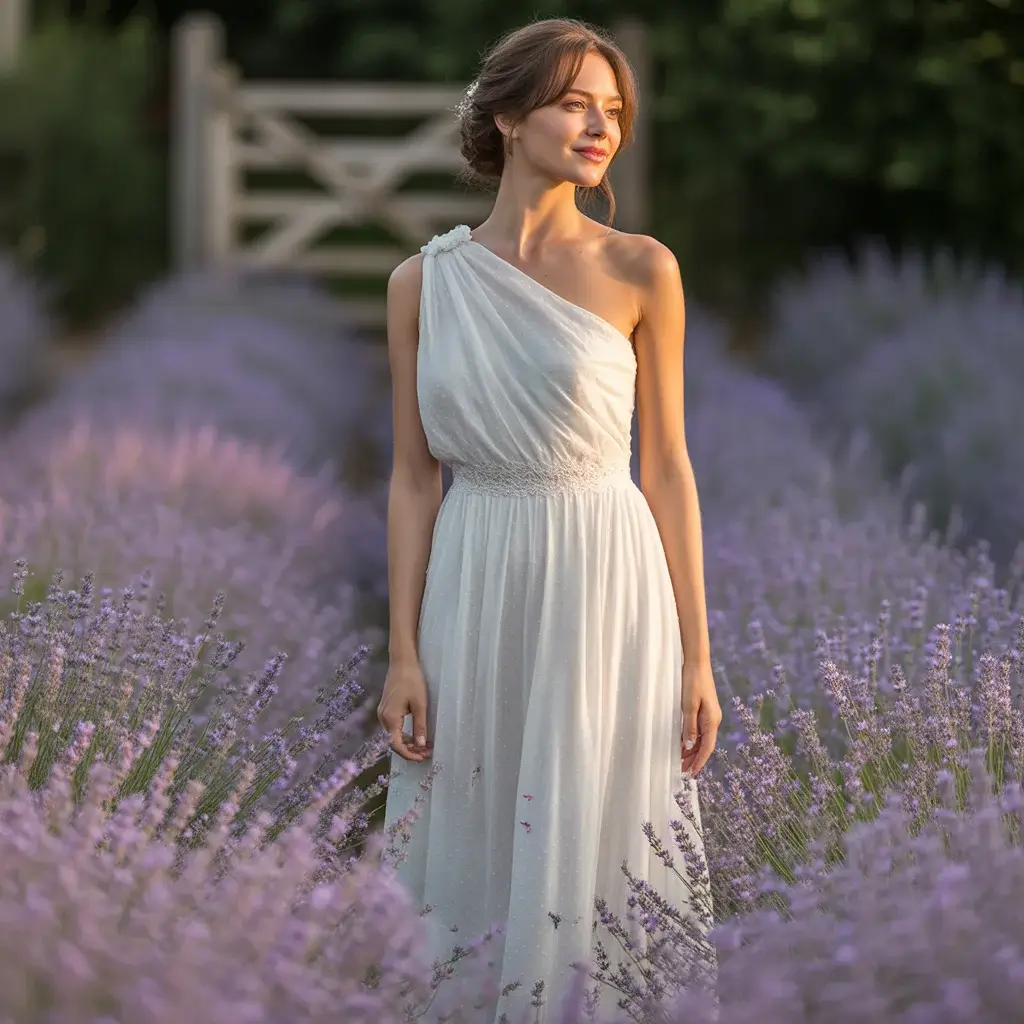 Romantic One Shoulder Garden Dress