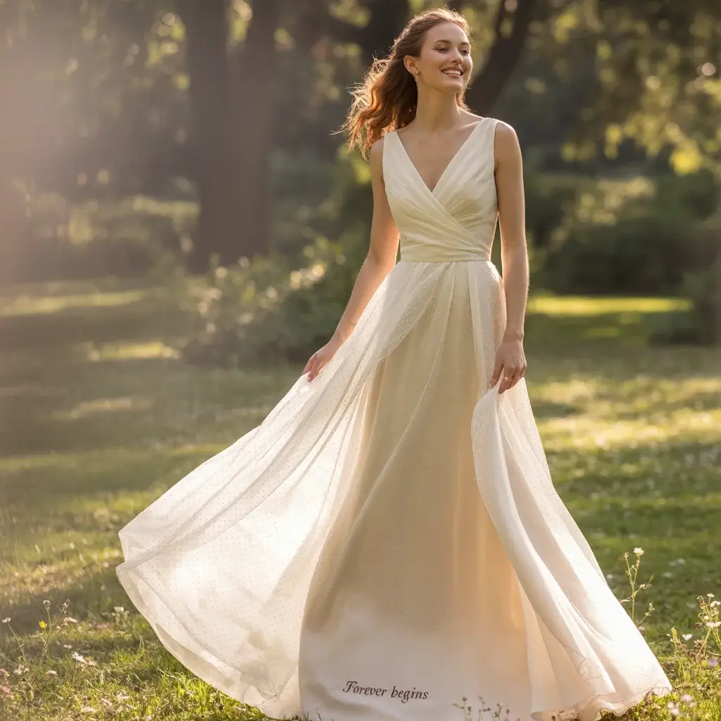 Romantic Wrap-Style Bodice Dress