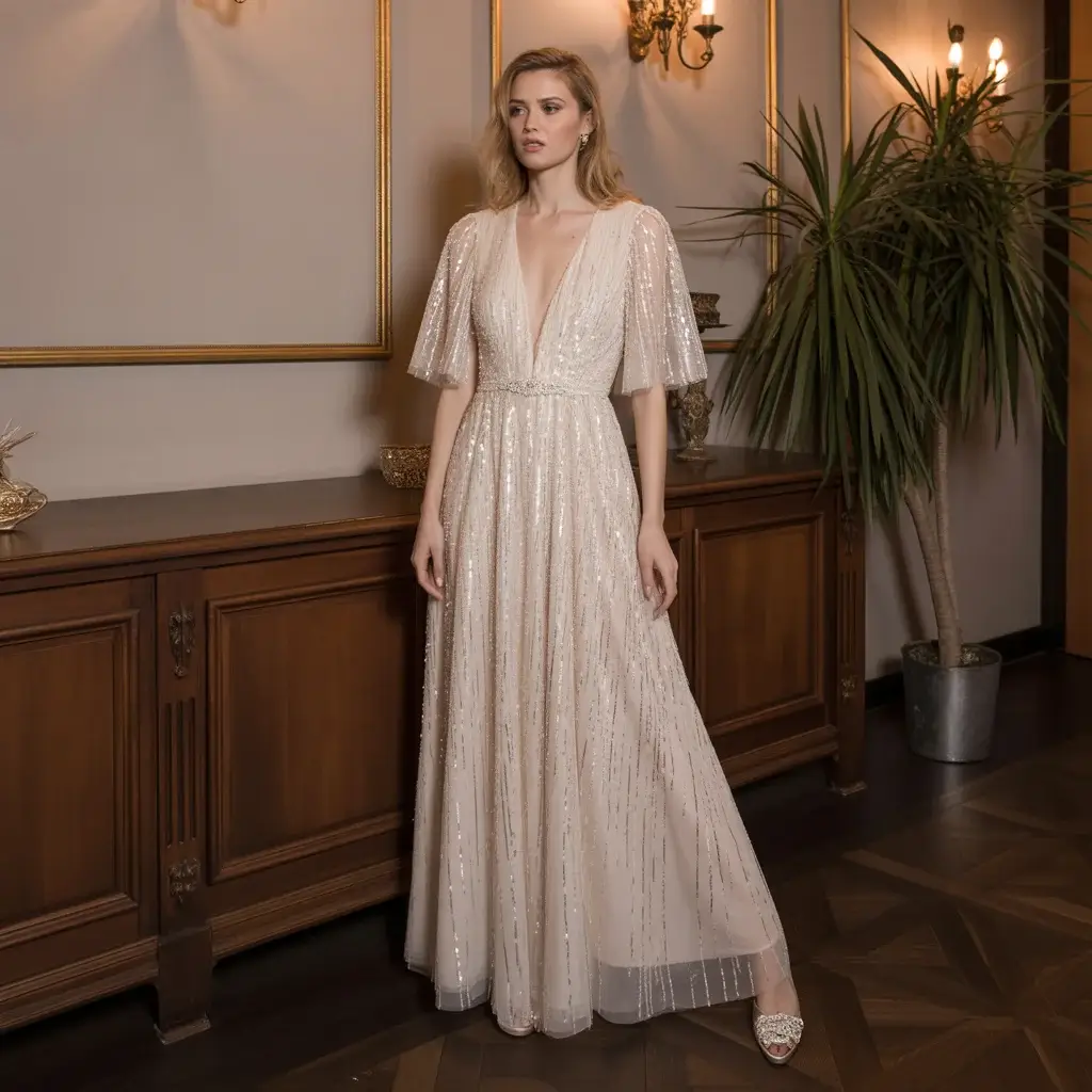 Top 13 Elopement Dresses Perfect For Your Intimate Wedding 13 Sequined Cocktail-Length Dress