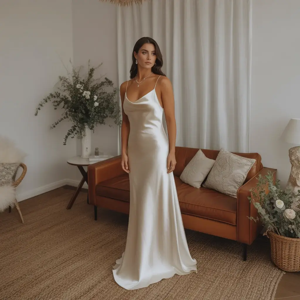 Top 13 Elopement Dresses Perfect For Your Intimate Wedding 4 Sleek Satin Slip Dress
