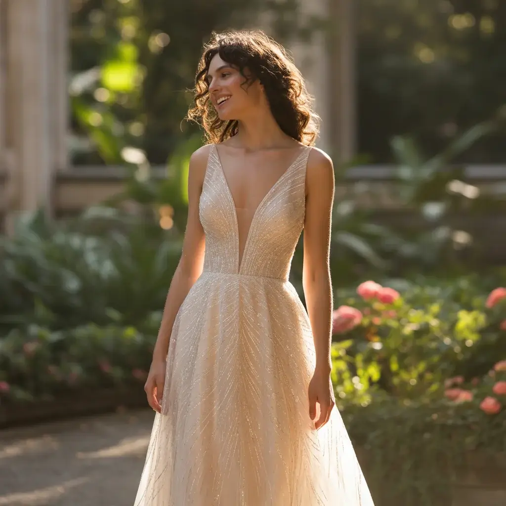 Sparkly Sheath with Deep V-Neck