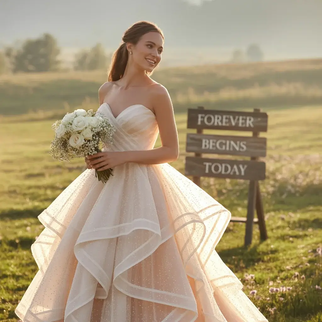 Strapless Sweetheart Tiered Gown