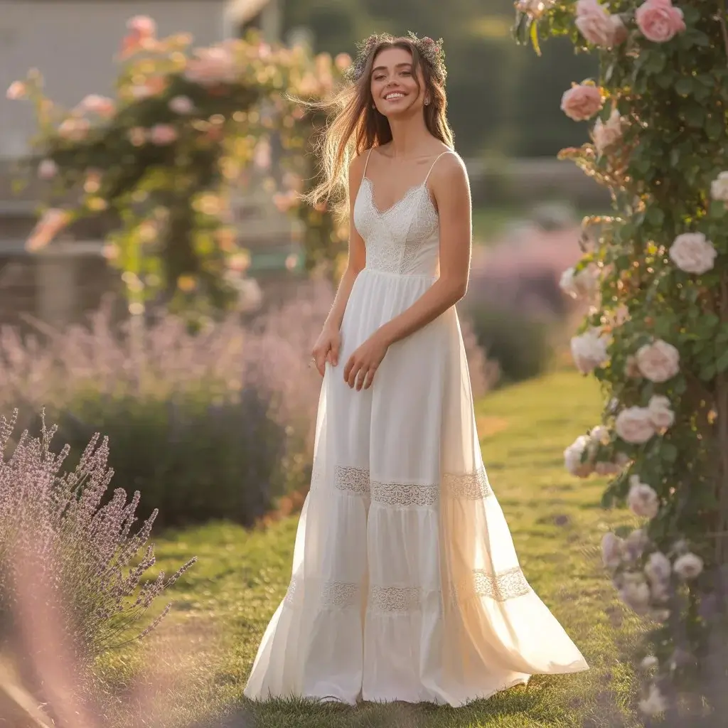 13 Bridal Slip Dresses Every Minimalist Bride Loves 10 Tiered Ruffle Hem Slip Dress