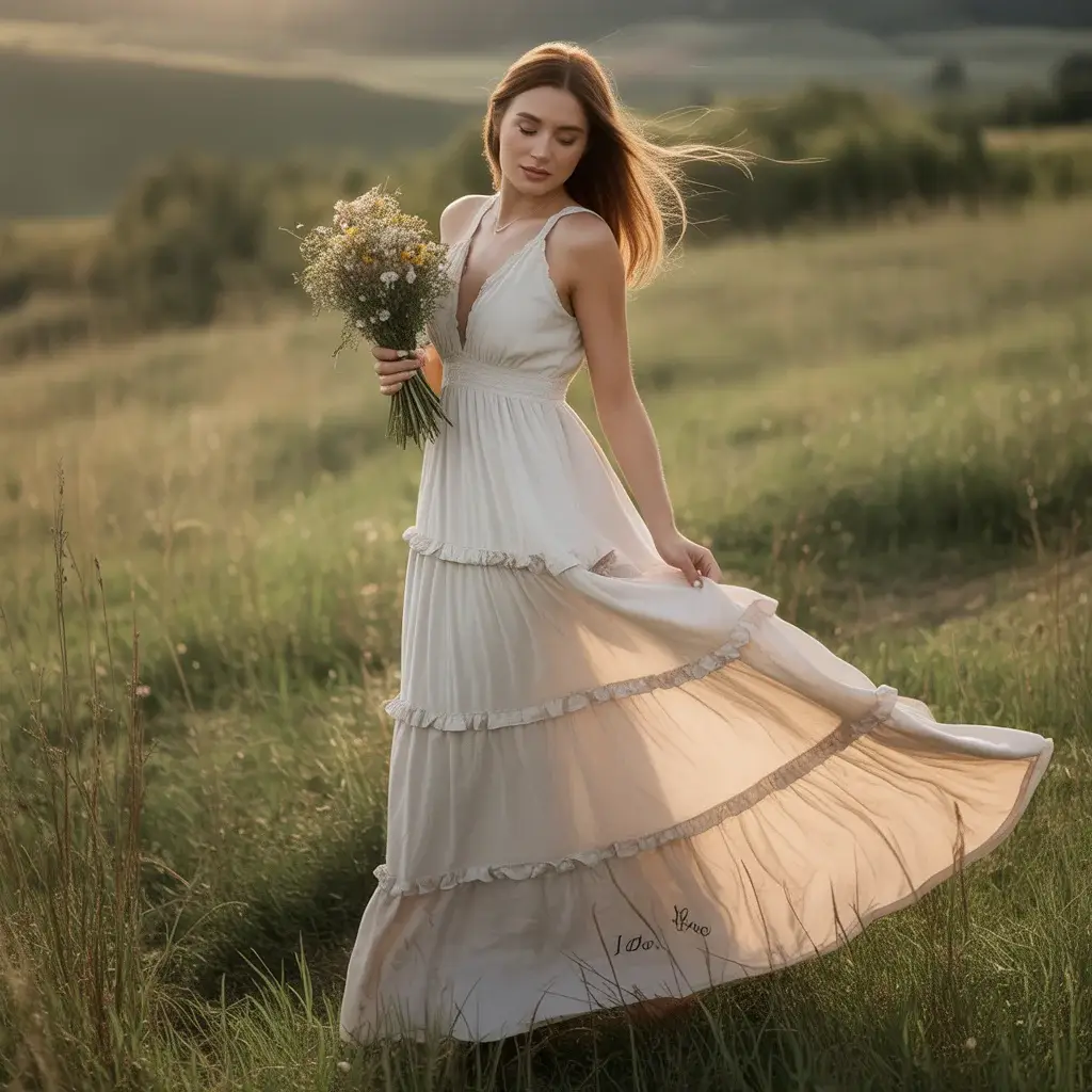 Top 13 White Engagement Party Dresses Brides Are Saving Right Now 11 Tiered Ruffle Maxi Dress