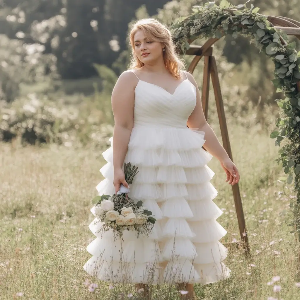 Tiered Ruffle Romantic wedding dress