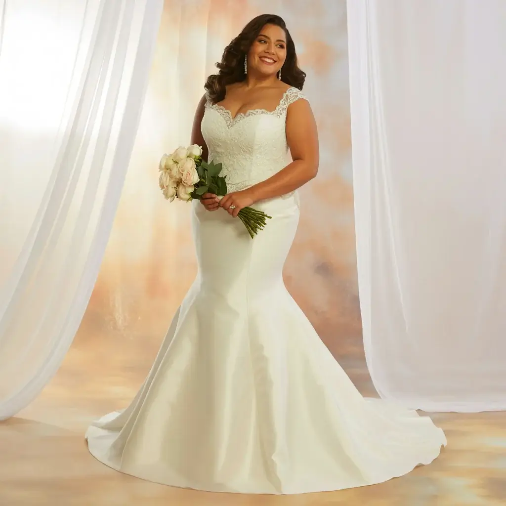 Top 17 Plus Size Mermaid Wedding Dresses Trending on Pinterest 15 Trumpet Flare Elegance Dress
