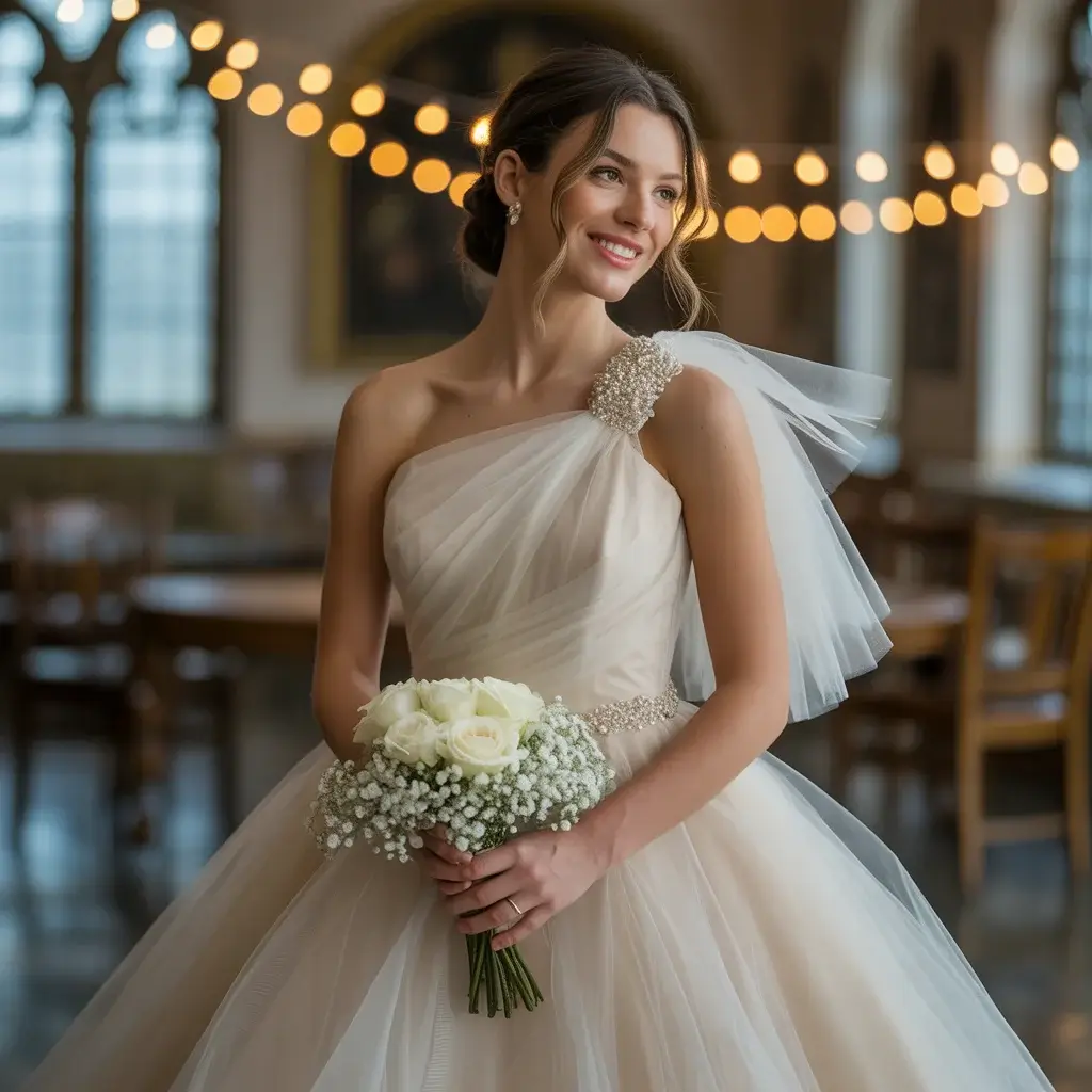 Tulle One Shoulder Ball Gown