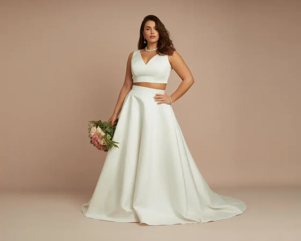 Two-Piece Crop Top and Skirt Set