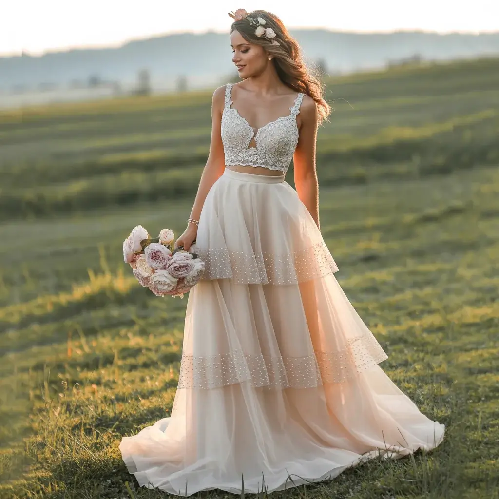 Two-Piece Tiered Set Dress