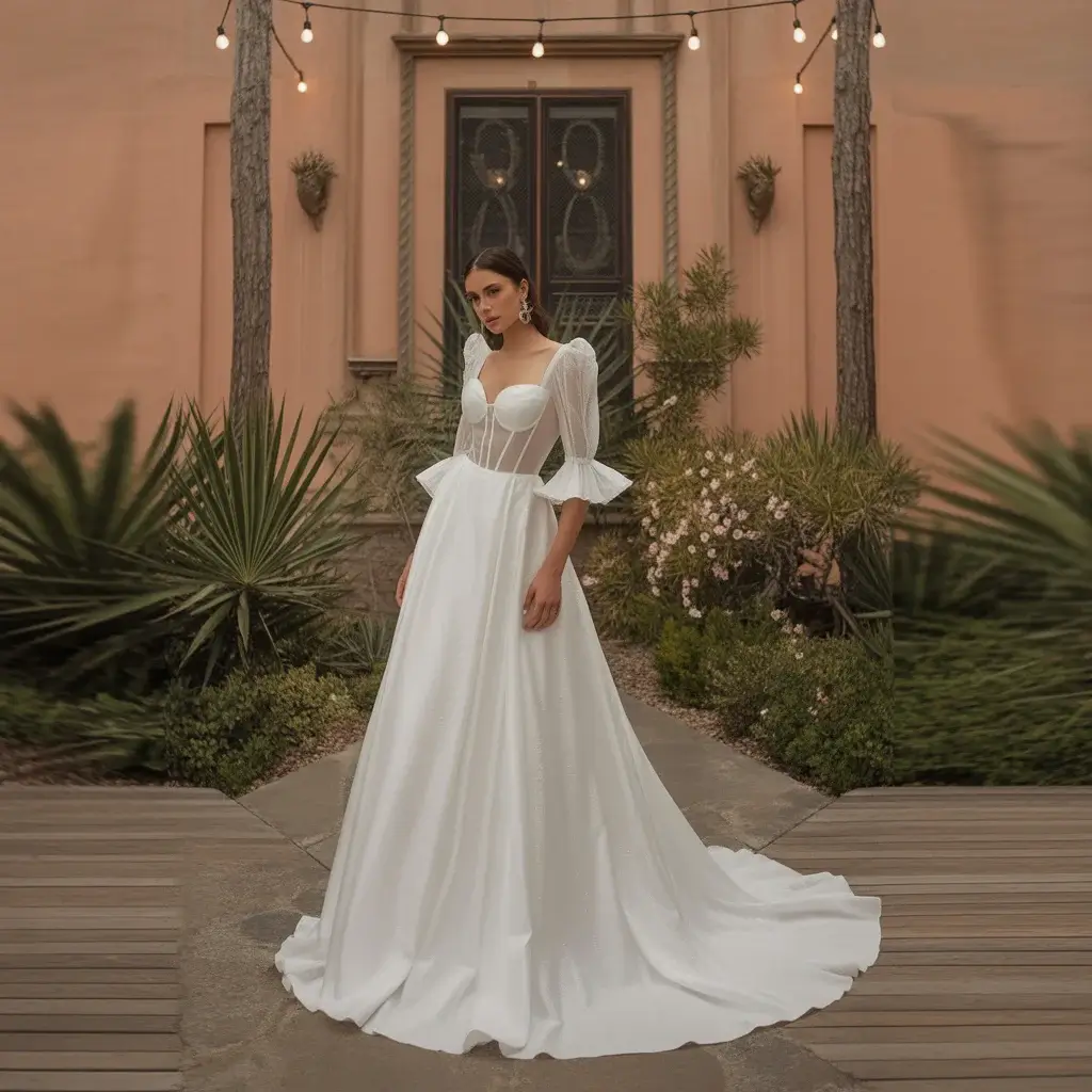 Top 17 Types of Wedding Dress Sleeves Trending on Pinterest Right Now 13 Versatile detachable sleeves wedding dress with removable components