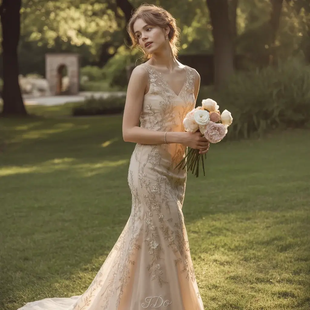 Vintage-Inspired Botanical Lace Sheath