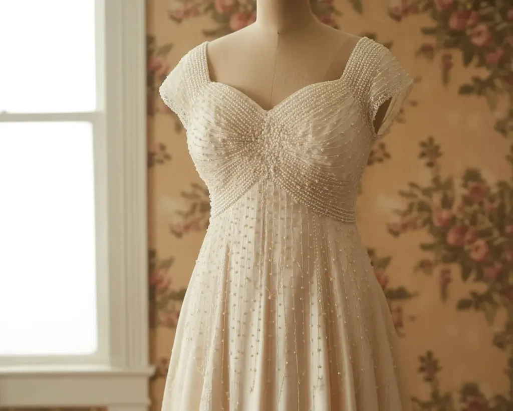 Vintage-Inspired Drop Waist Gown