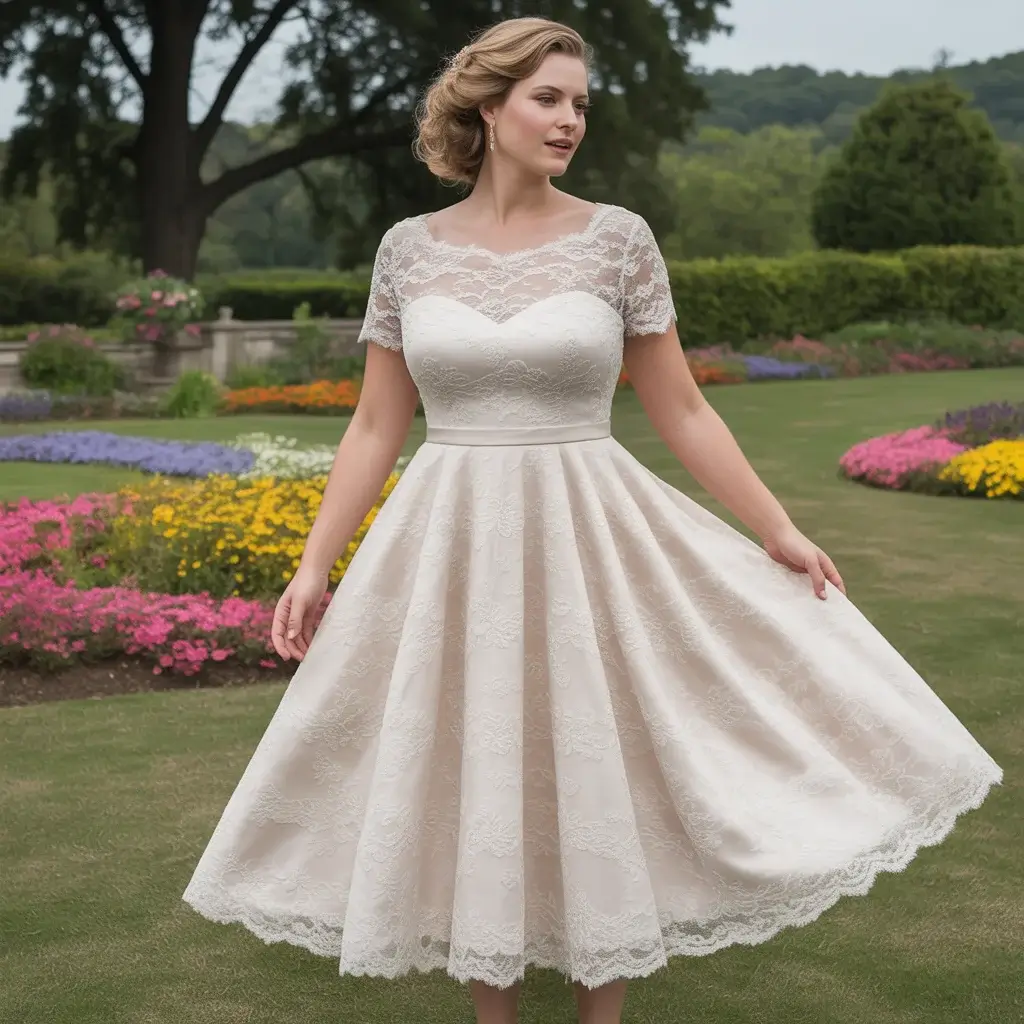 Vintage-Inspired Lace A-Line Dress