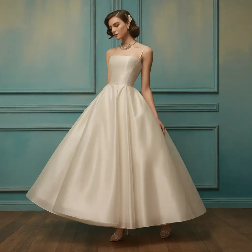 15 Organza Wedding Dresses Trending on Pinterest 10 Vintage-Inspired Organza Tea-Length Dress