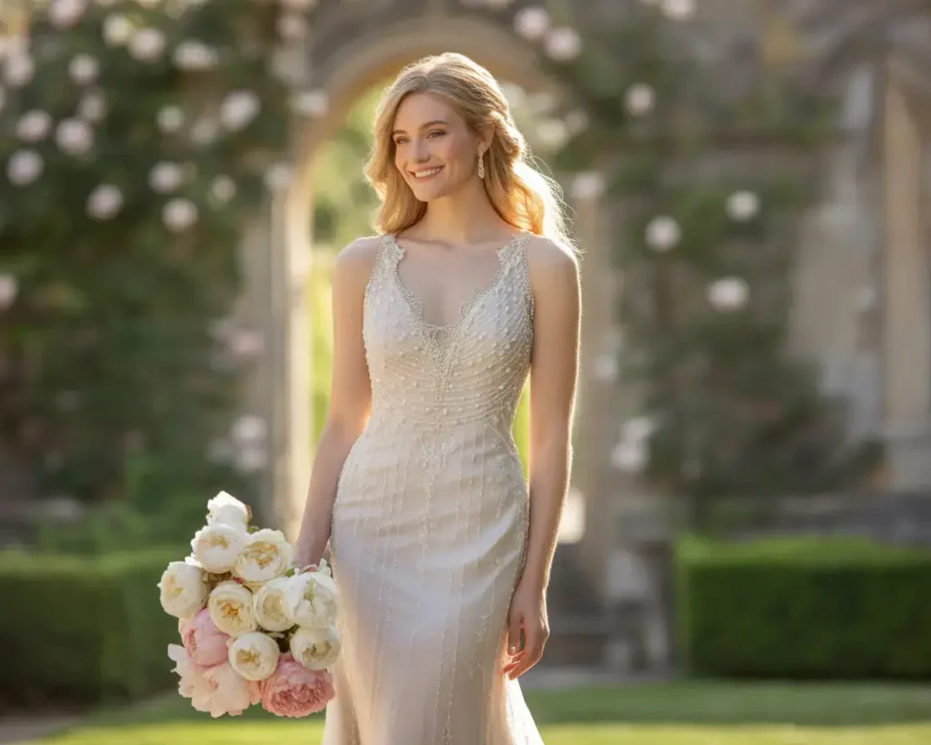 Top 15 Best Wedding Dresses for Your Body Shape 15 Vintage-Inspired Sheath with Beading