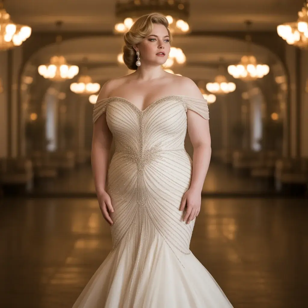 Top 17 Plus Size Mermaid Dresses That Are Trending Right Now 15 Vintage inspired retro glamour mermaid dress plus size